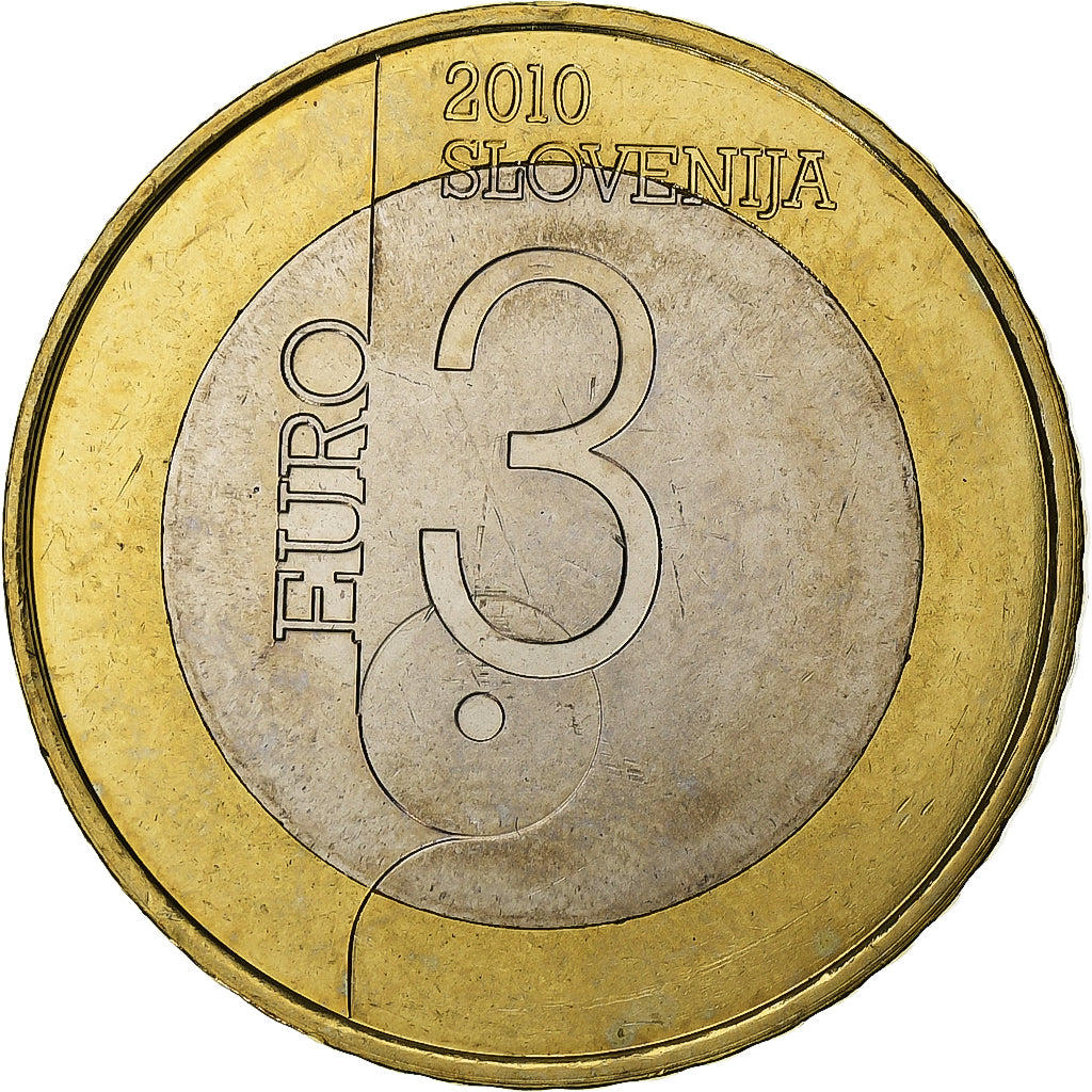Eslovenia, 3 Euro, 2010, Vantaa, Bimetálico, FDC, KM:95