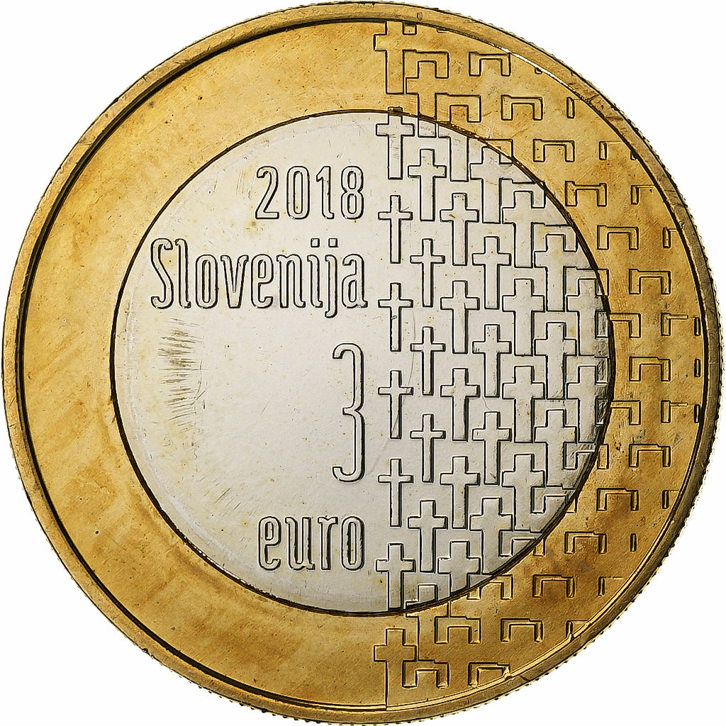 Slovenia, 3 Euro, 2018, Vantaa, Bi-Metallic, MS(65-70)