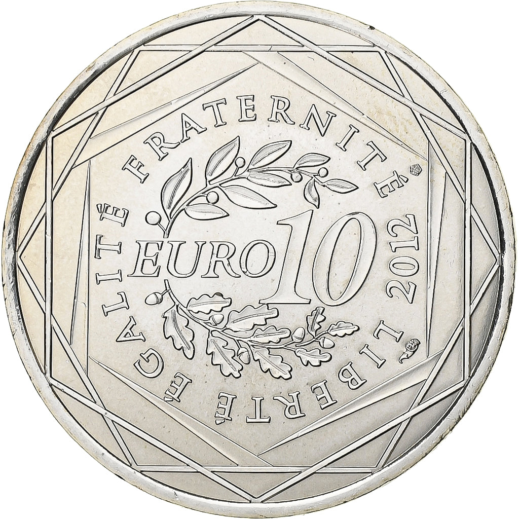 France, 10 Euro, Bourgogne, 2012, Paris, Silver, MS(65-70), Gadoury:EU514