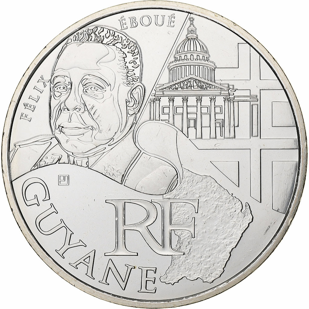 Francia, 10 Euro, Guyane, 2012, Paris, Plata, FDC, Gadoury:EU514, KM:1872