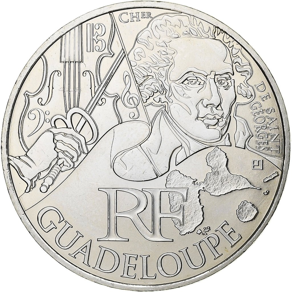 France, 10 Euro, Guadeloupe, 2012, Paris, Argent, FDC, Gadoury:EU514, KM:1873