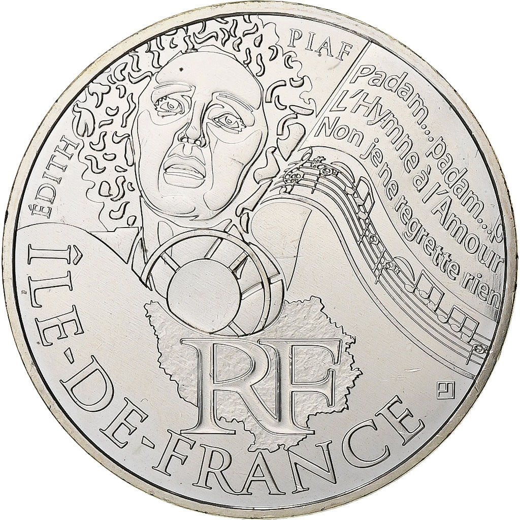 France, 10 Euro, Île-de-France, 2012, Paris, Silver, MS(65-70), KM:1875