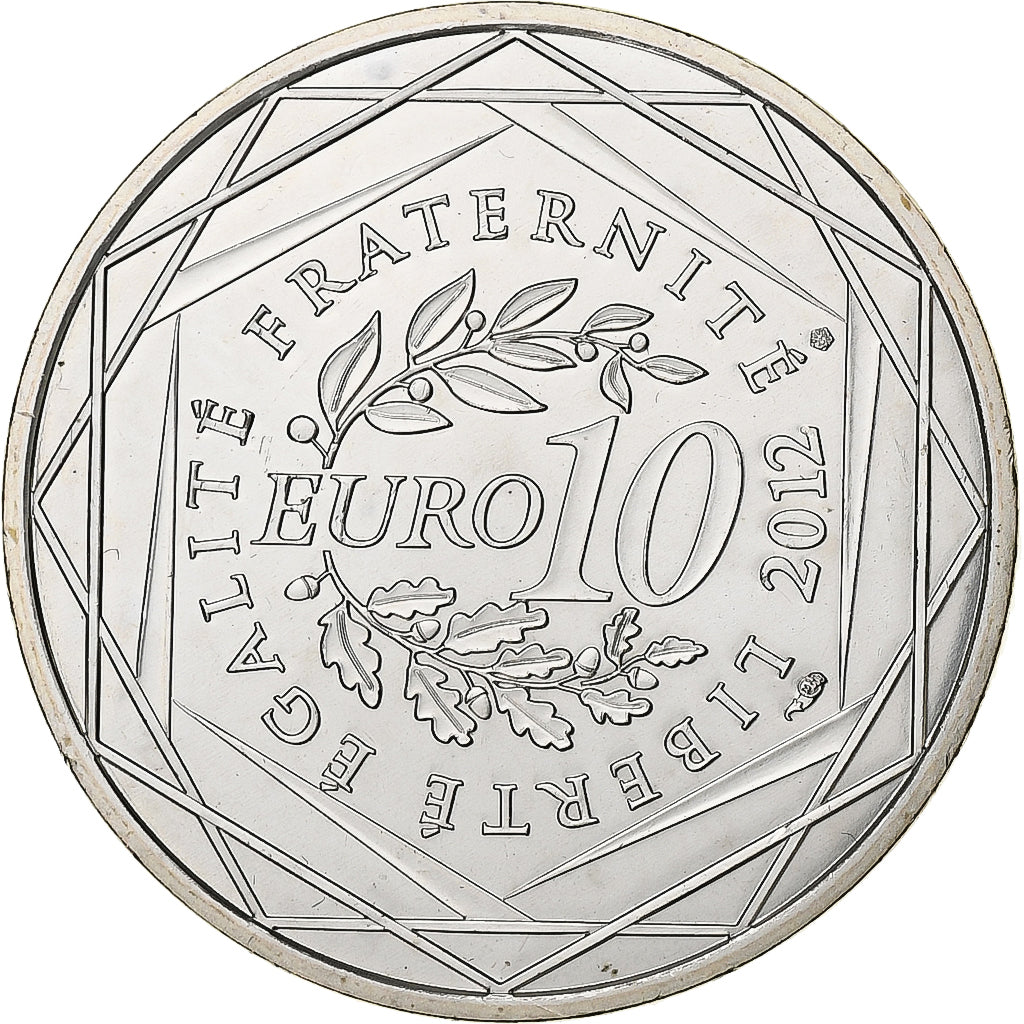 France, 10 Euro, Île-de-France, 2012, Paris, Silver, MS(65-70), KM:1875
