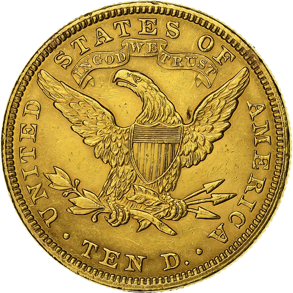 United States, $10, Eagle, Coronet Head, 1907, U.S. Mint, Gold, AU(50-53)
