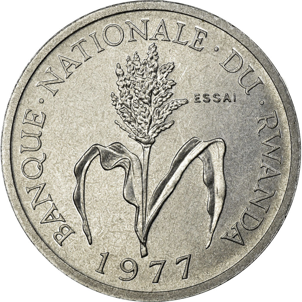 Coin, Rwanda, Franc, 1977, MS(65-70), Aluminum, KM:E4