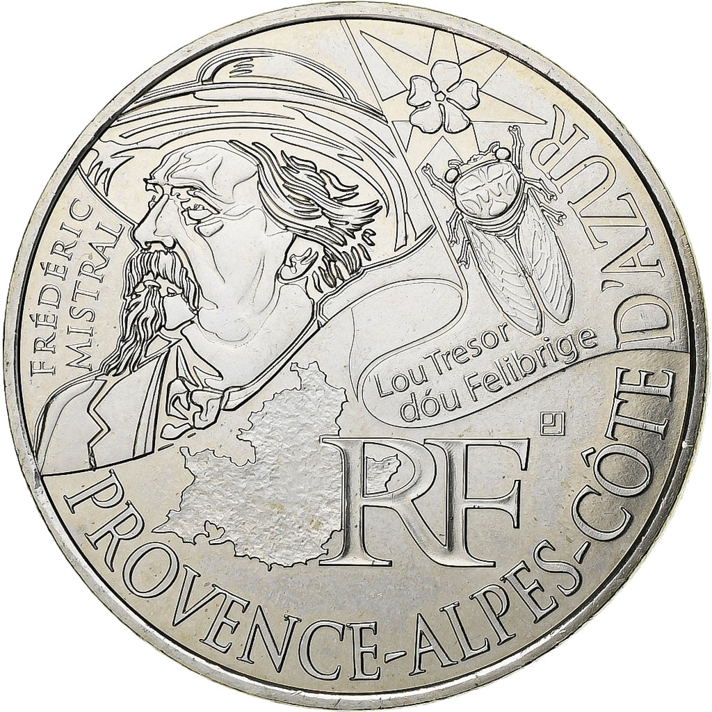 Francia, 10 Euro, Provence Alpes Côte d'Azur, 2012, Paris, Argento, FDC