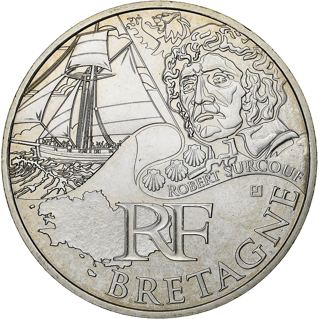 Francia, 10 Euro, Bretagne, 2012, Paris, Plata, FDC, KM:1866