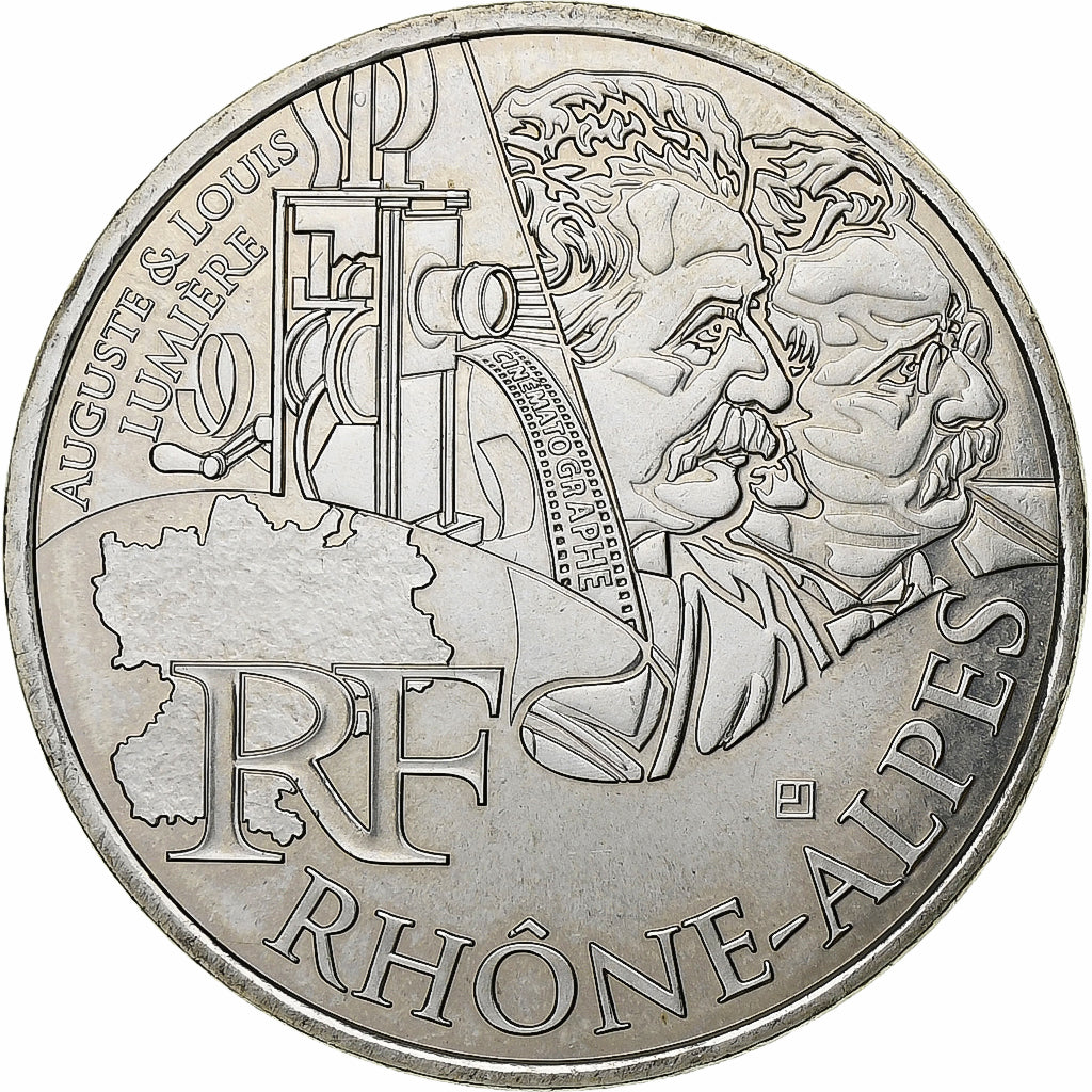 Francja, 10 Euro, Rhône-Alpes, 2012, Paris, Srebro, MS(65-70), Gadoury:EU514