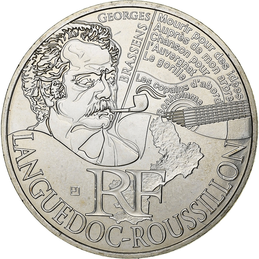 France, 10 Euro, Languedoc-Roussillon, 2012, Paris, Silver, MS(65-70)