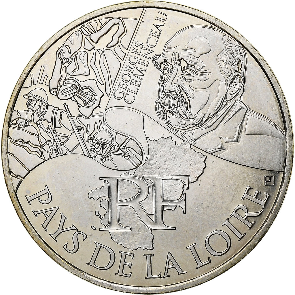 Frankrijk, 10 Euro, Pays De La Loire, 2012, Paris, Zilver, FDC, Gadoury:EU514