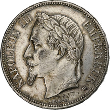 France, Napoleon III, 5 Francs, 1869, Strasbourg, Silver, EF(40-45)