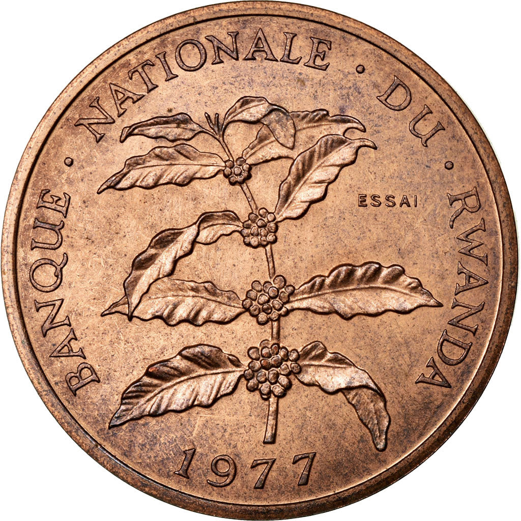 Münze, Ruanda, 5 Francs, 1977, STGL, Bronze, KM:E5