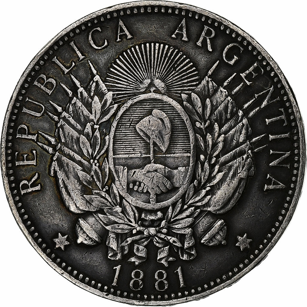 Argentina, Peso, 1881, Rare, Argento, BB, KM:29