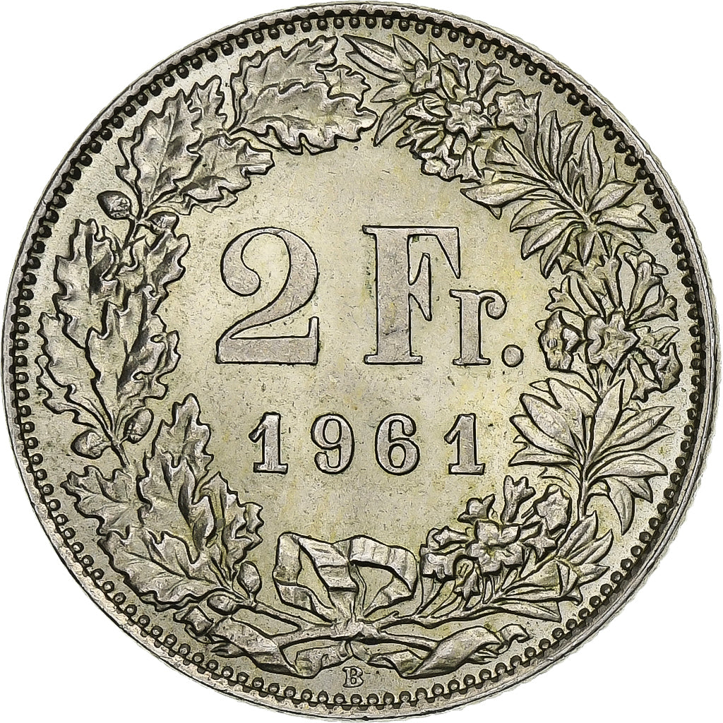 Svizzera, 2 Francs, 1961, Bern, Argento, SPL-, KM:21