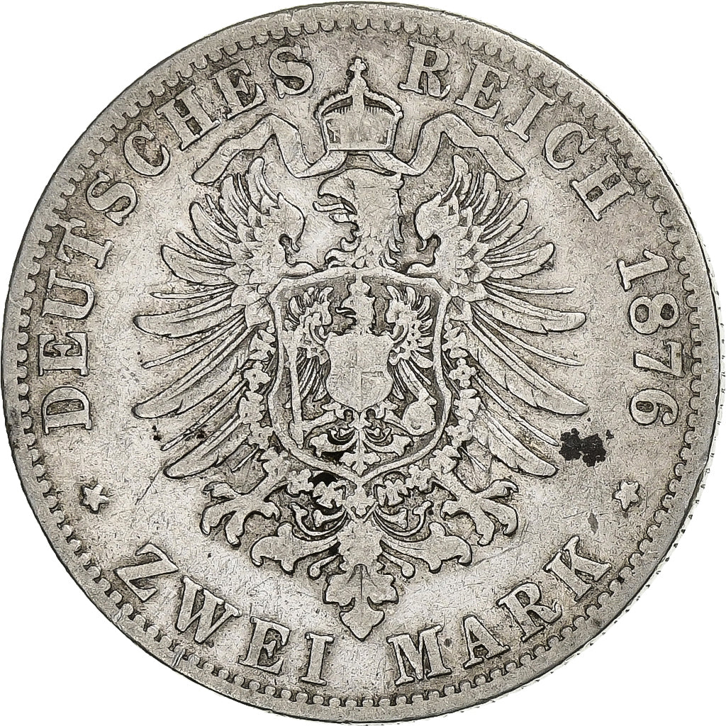 Germany, HAMBURG, 2 Mark, 1876, Hamburg, Silver, VF(30-35), KM:604