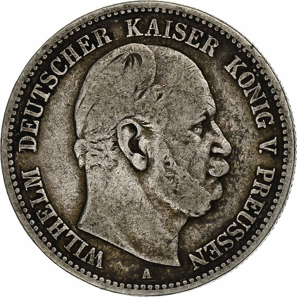 German States, PRUSSIA, Wilhelm I, 2 Mark, 1877, Berlin, Silver, VF(30-35)