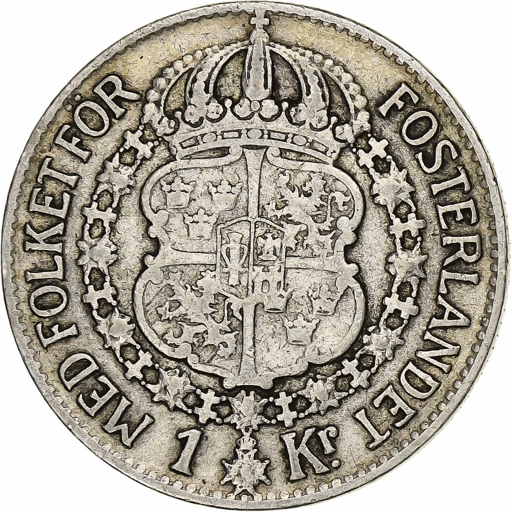 Szwecja, Gustaf V, Krona, 1940, Srebro, EF(40-45), KM:786.2