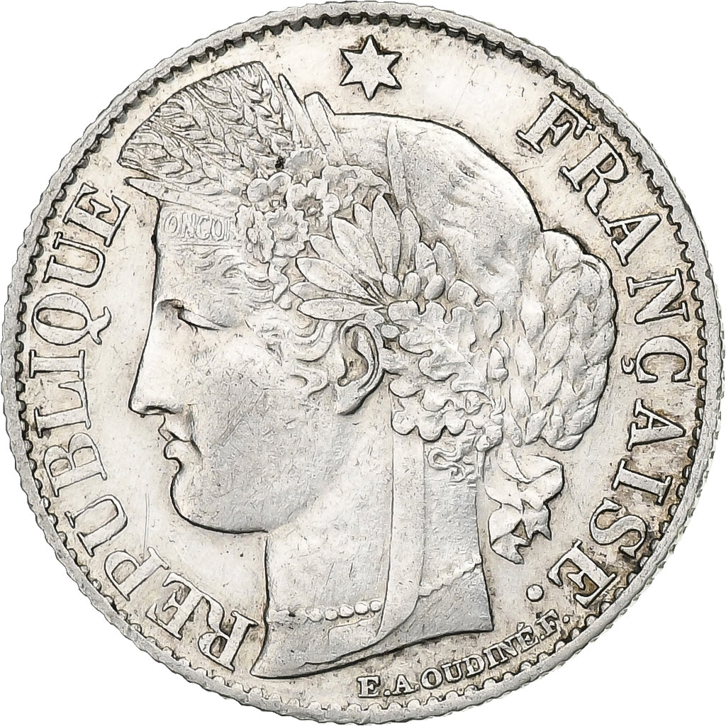 Francja, 50 Centimes, Cérès, 1873, Paris, Srebro, AU(50-53), Gadoury:419a