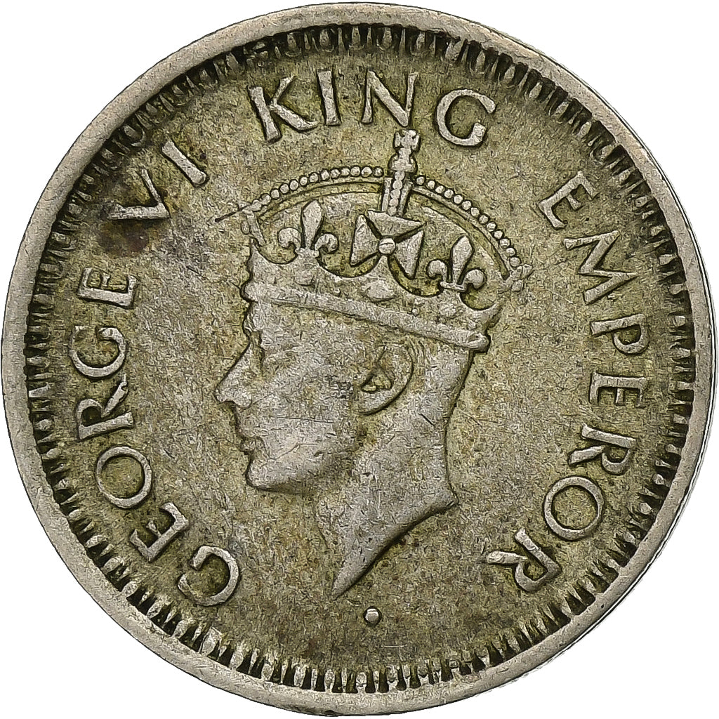 INDIA - BRITANNICA, George VI, 1/4 Rupee, 1944, Bombay, Argento, BB, KM:547