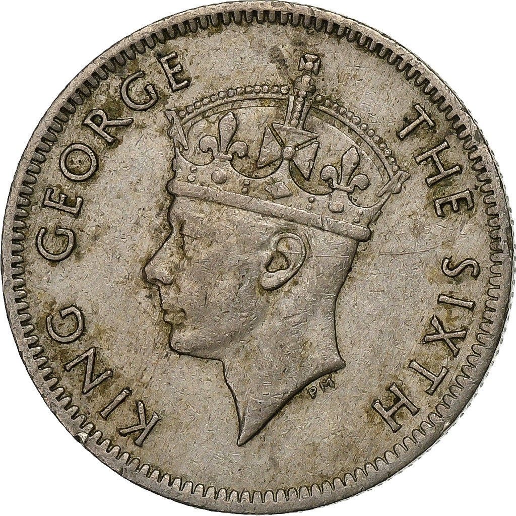 Mauritius, George VI, 1/4 Rupee, 1950, Copper-nickel, EF(40-45), KM:27