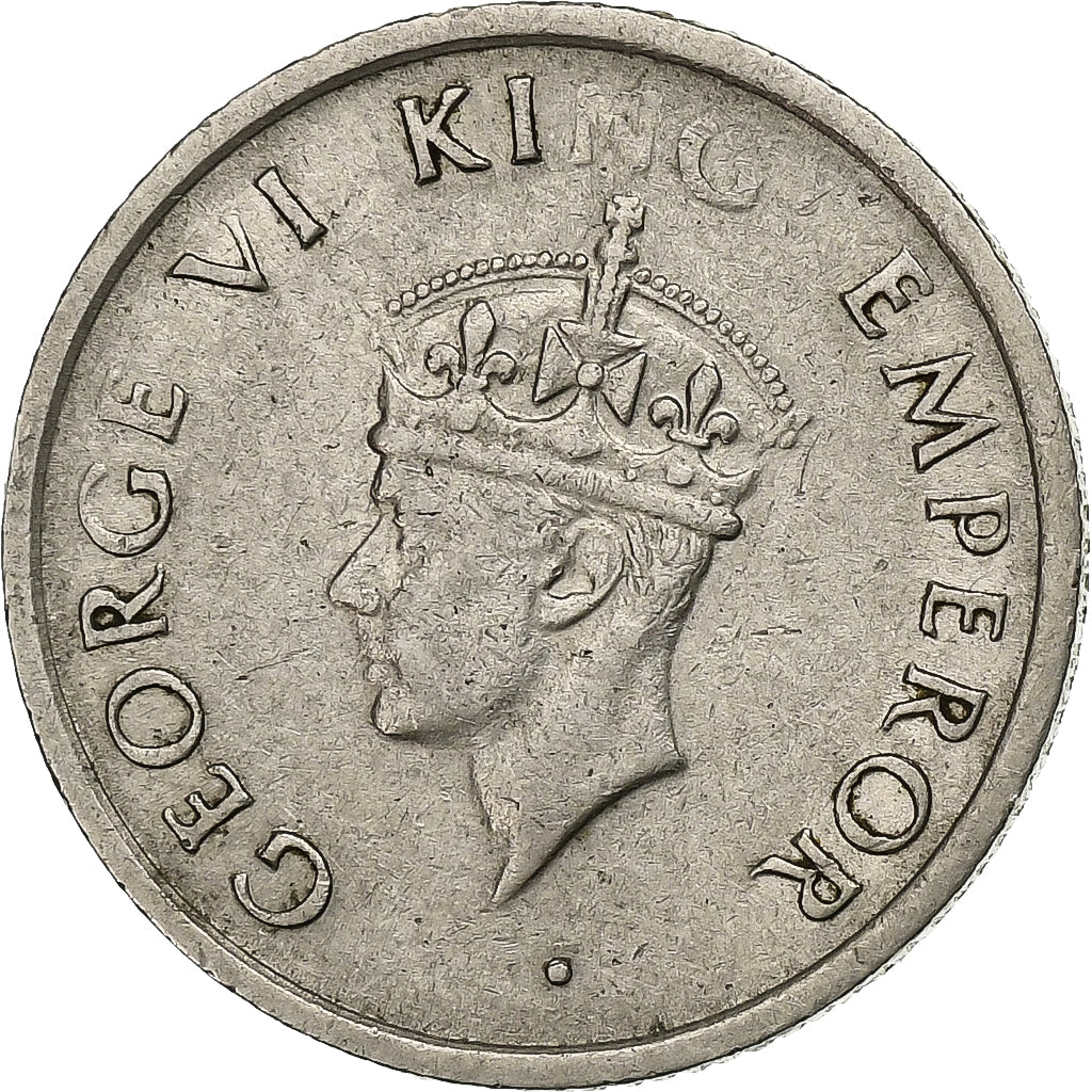 INDIA-BRITISH, George VI, 1/4 Rupee, 1947, Bombay, Nickel, EF(40-45), KM:548