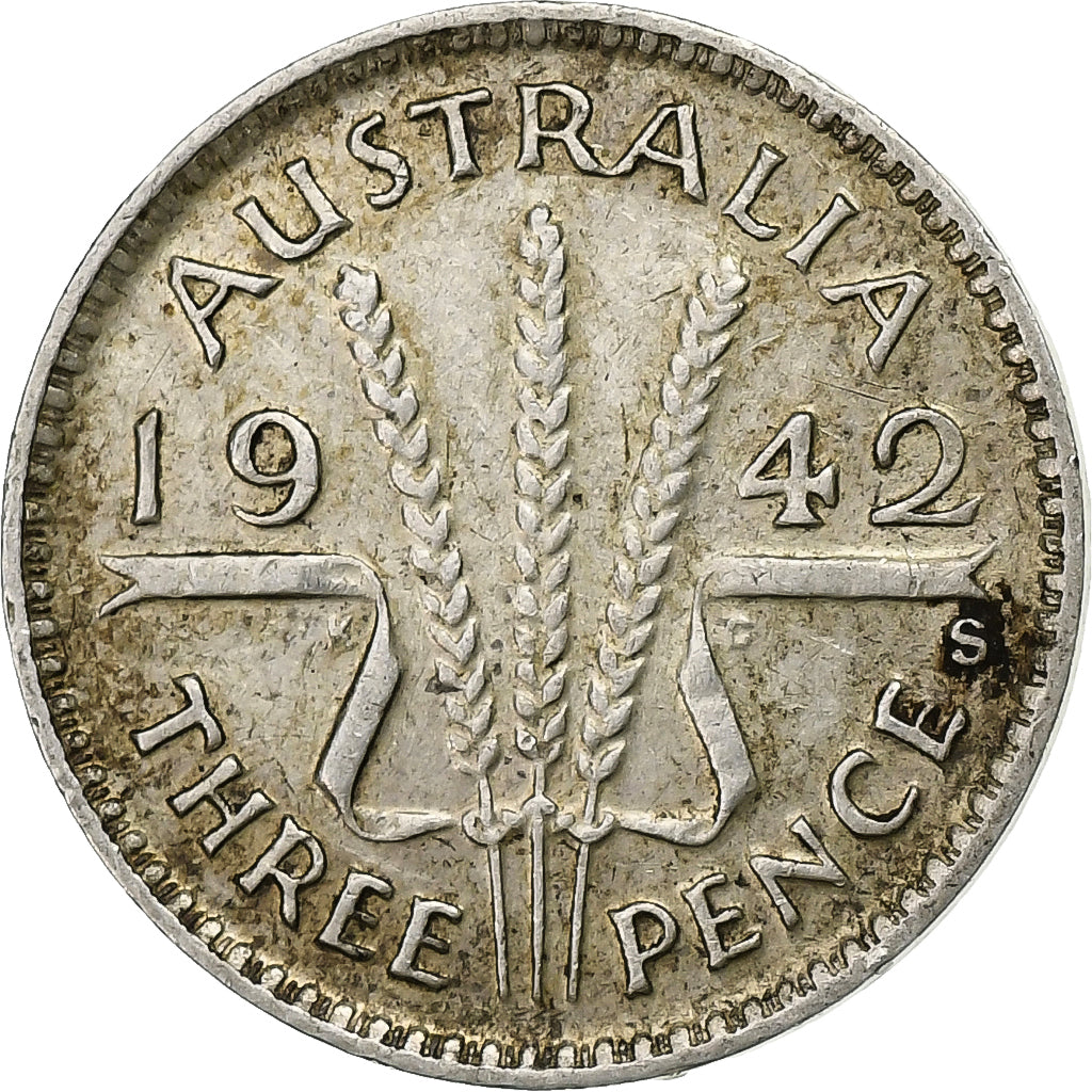 Australia, George VI, Threepence, 1942, Sydney, Srebro, EF(40-45), KM:37