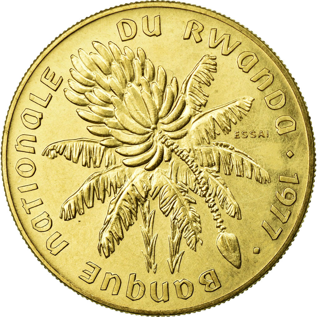 Moneta, Ruanda, 20 Francs, 1977, FDC, Ottone, KM:E6