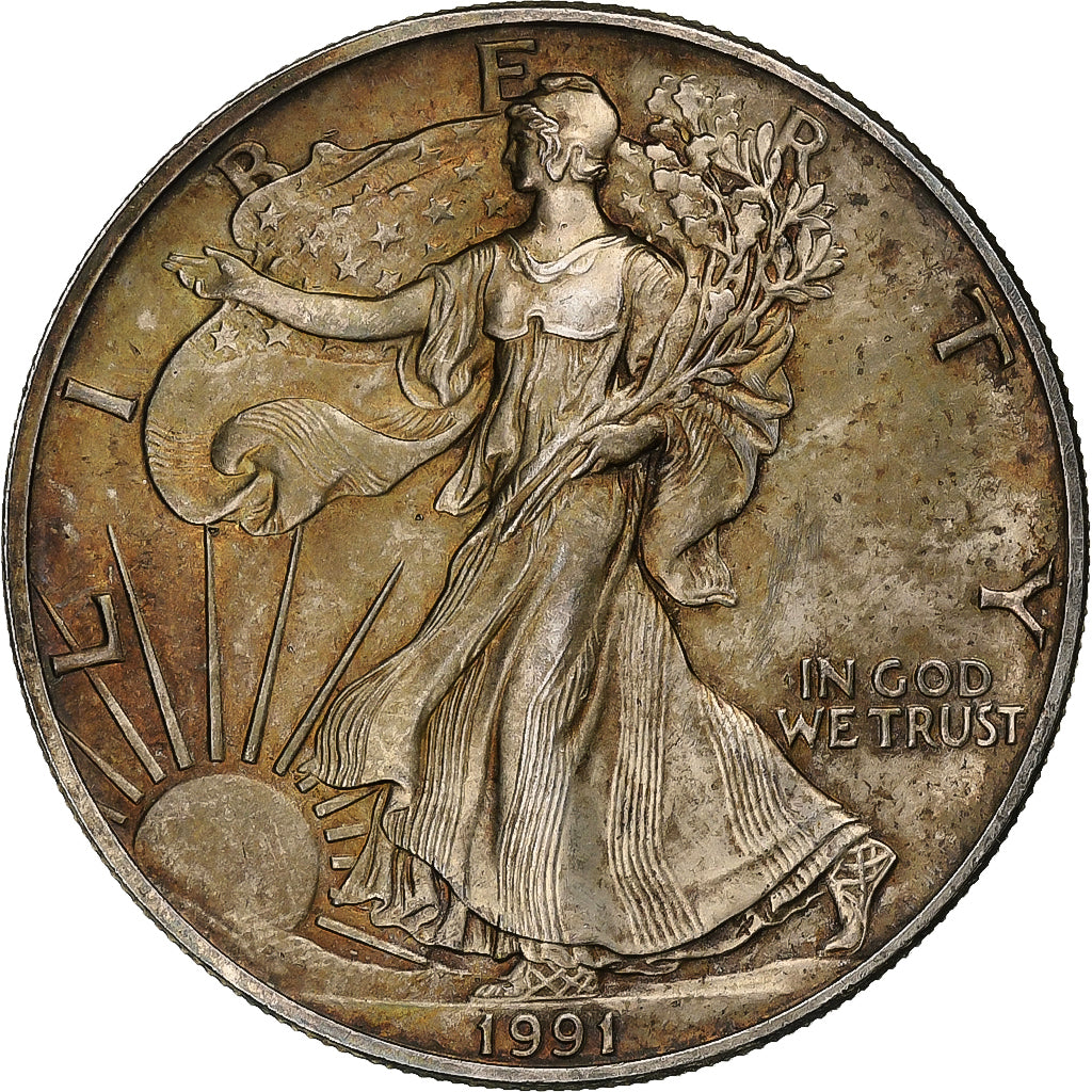 United States, Dollar, 1991, U.S. Mint, Silver, AU(50-53), KM:273