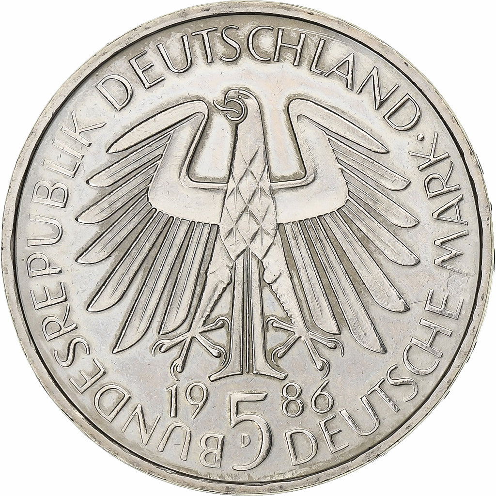 Federale Duitse Republiek, 5 Mark, 1986, Munich, Copper-Nickel Clad Nickel, PR