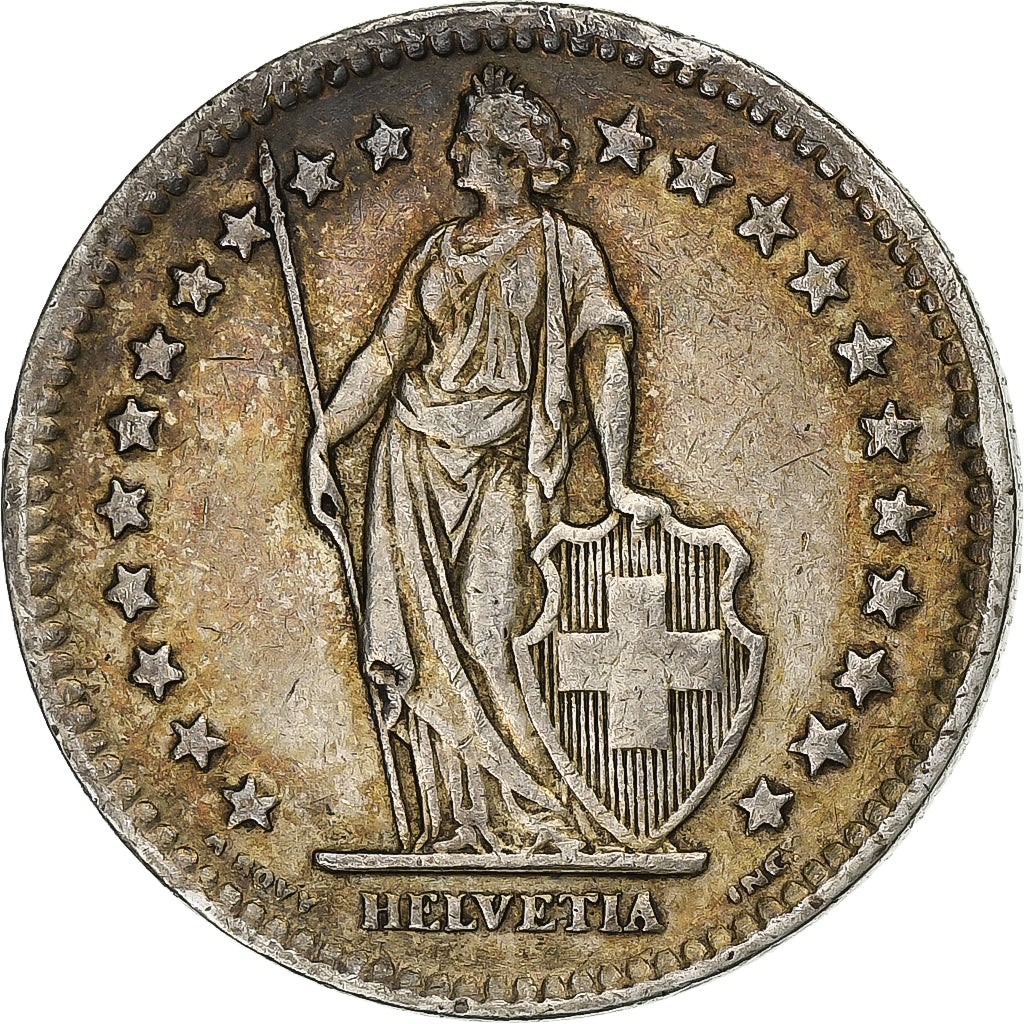 Suíça, 2 Francs, 1944, Bern, Prata, EF(40-45), KM:21