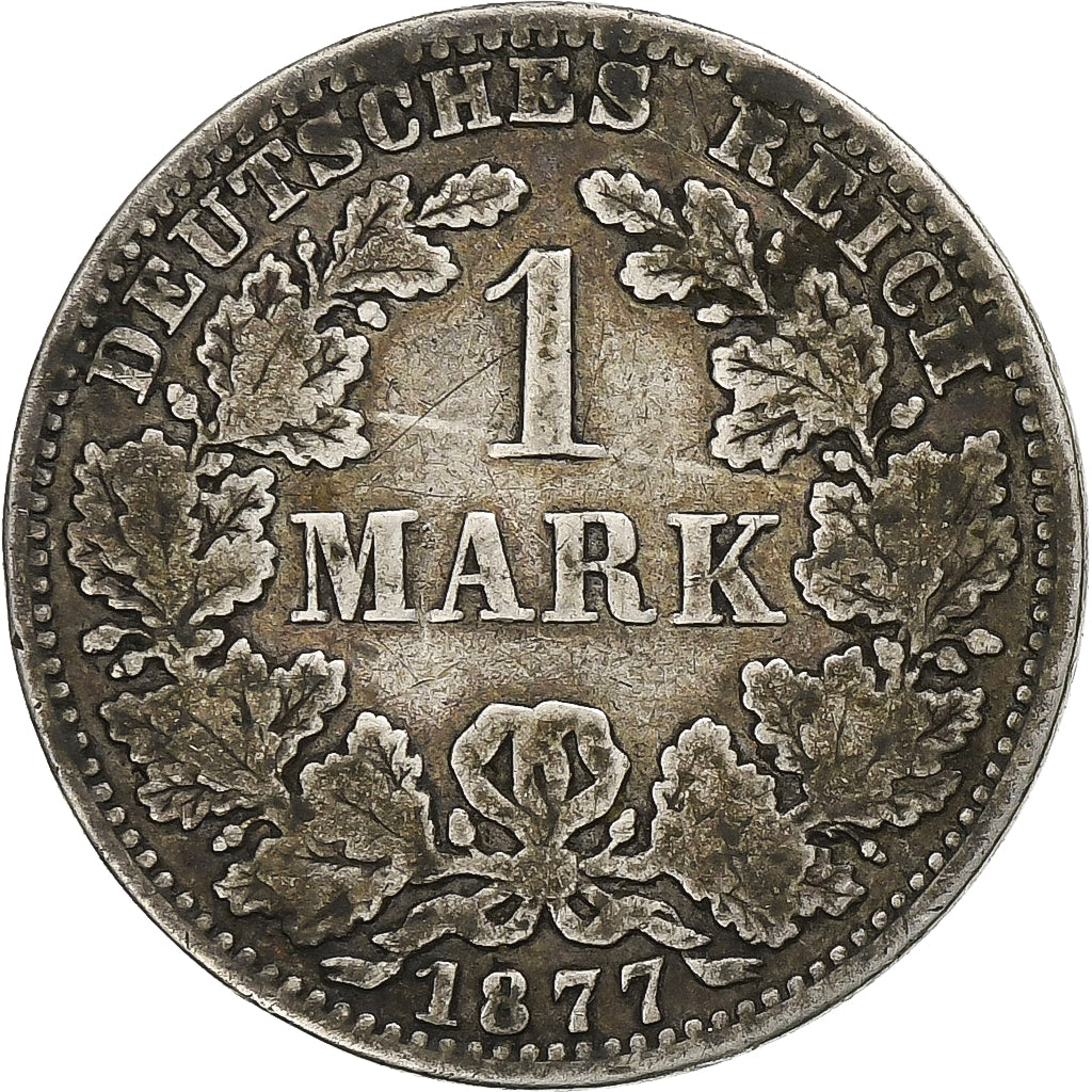 GERMANY - EMPIRE, Wilhelm I, Mark, 1877, Berlin, Silber, S+, KM:7