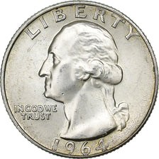 Stati Uniti, Quarter, Washington, 1964, U.S. Mint, Argento, SPL-, KM:164