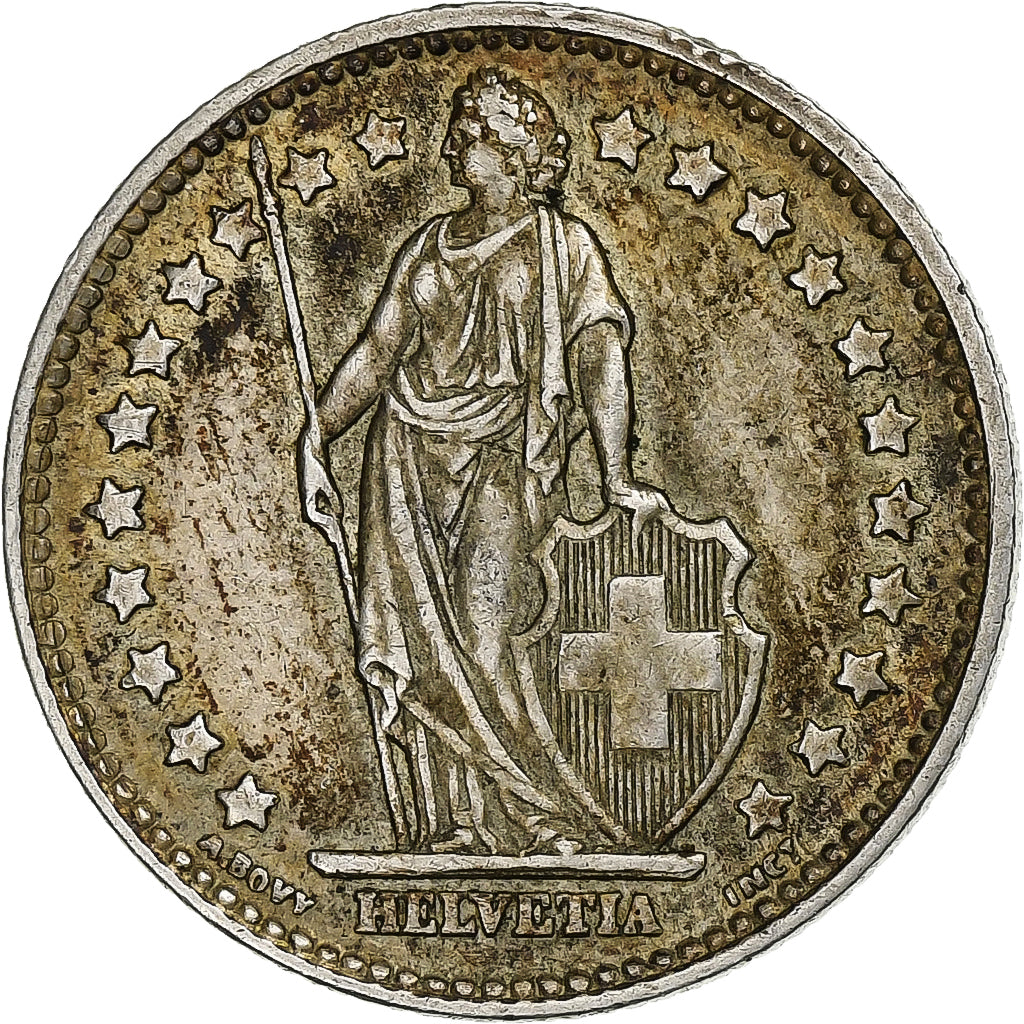 Szwajcaria, Franc, 1859, Bern, Srebro, VF(30-35), KM:24