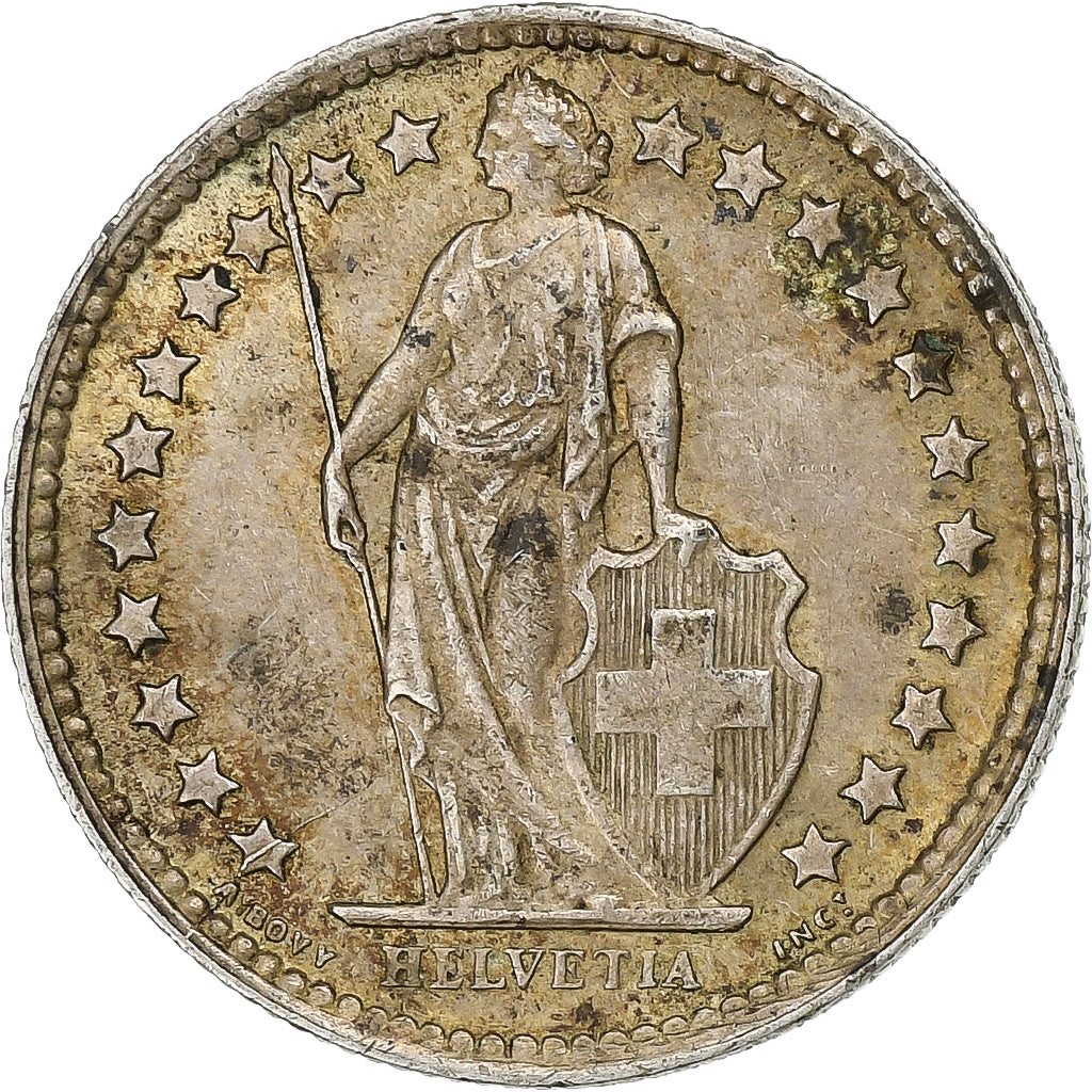 Svizzera, 1/2 Franc, 1959, Bern, Argento, BB, KM:23