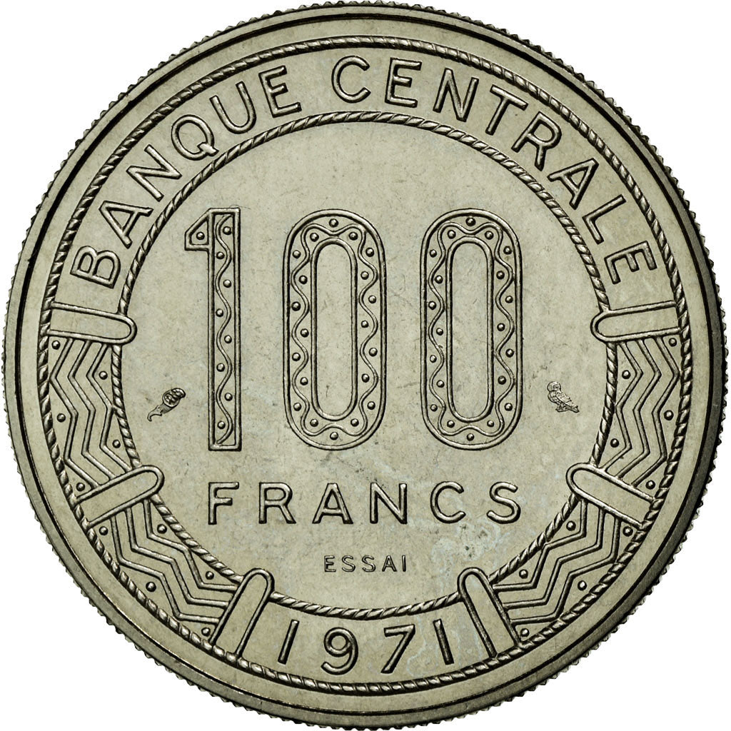 Moneta, Ciad, 100 Francs, 1971, Paris, FDC, Nichel, KM:E3