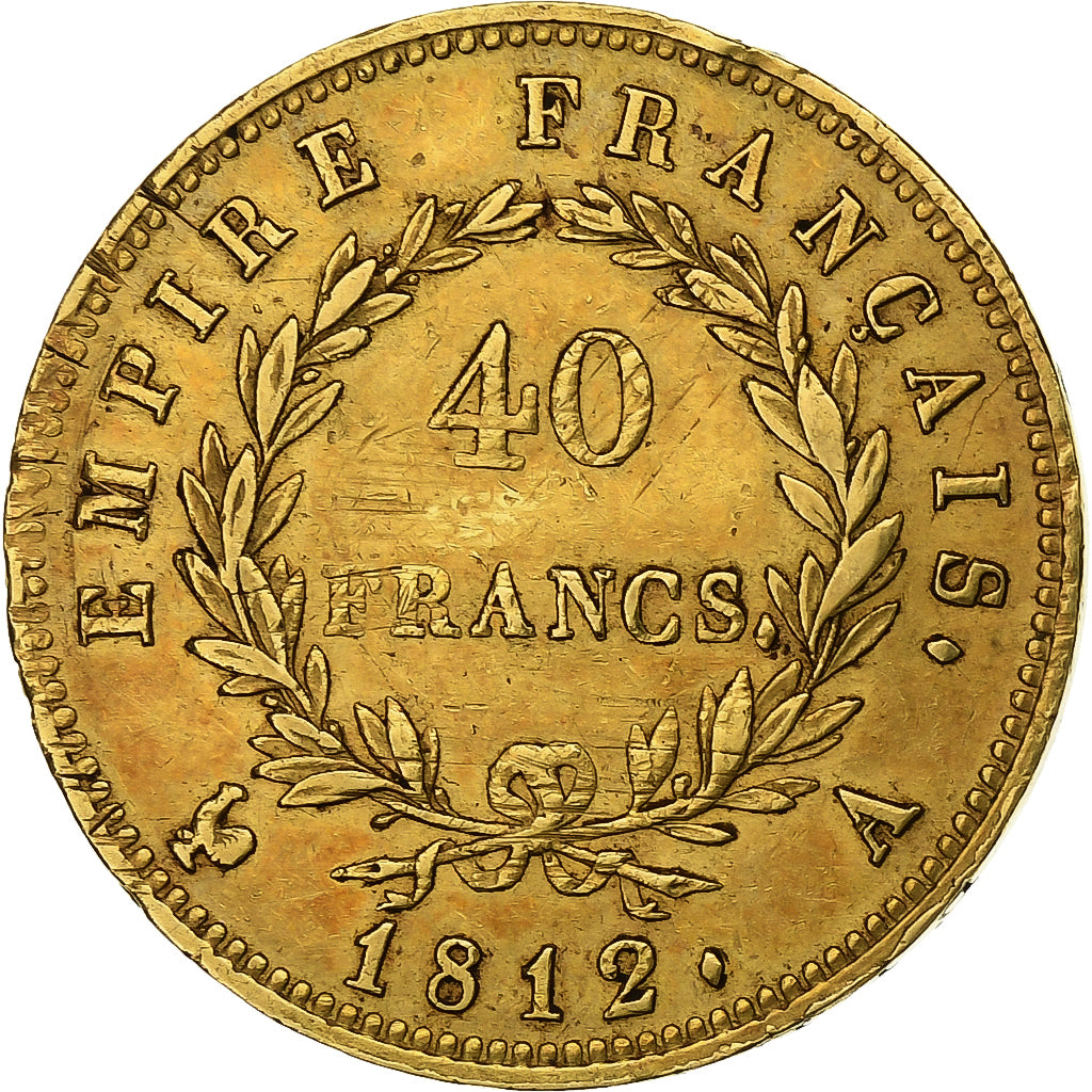 France, Napoleon I, 40 Francs, 1812, Paris, Gold, EF(40-45), Gadoury:1084