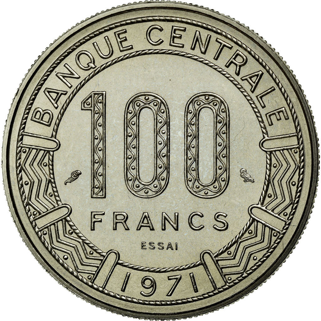 Moneta, Ciad, 100 Francs, 1971, Paris, FDC, Nichel, KM:E3