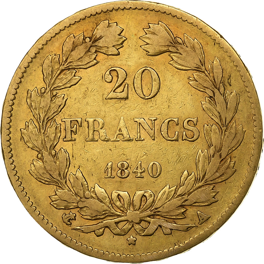 France, Louis-Philippe, 20 Francs, Louis-Philippe, 1840, Paris, Or, TB+