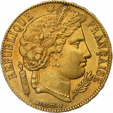 Francja, 20 Francs, Cérès, 1851, Paris, Złoto, AU(50-53), Gadoury:1059