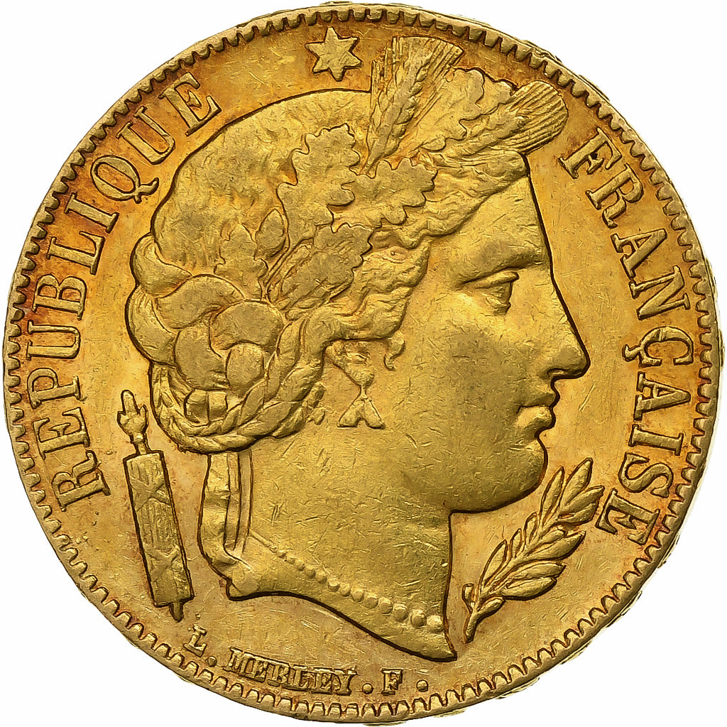 França, 20 Francs, Cérès, 1851, Paris, Dourado, EF(40-45), Gadoury:1059