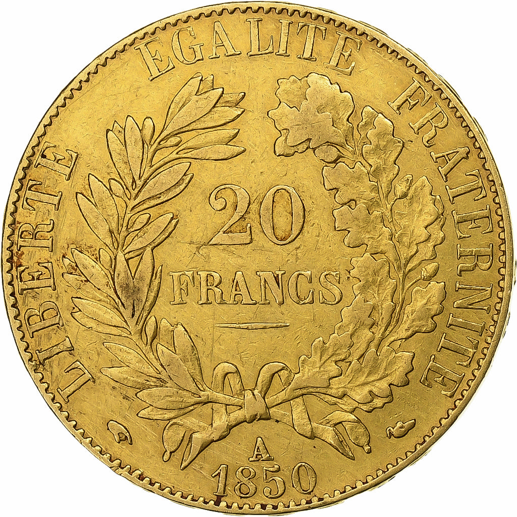 France, 20 Francs, Cérès, 1850, Paris, Or, TTB+, Gadoury:1059, KM:762