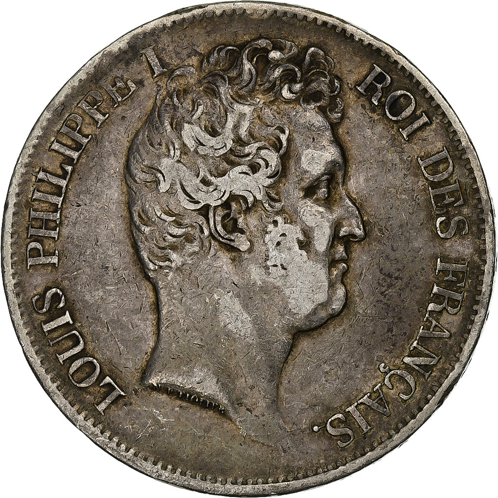 Francia, Louis-Philippe, 5 Francs, 1831, Lille, Plata, BC+, Gadoury:676