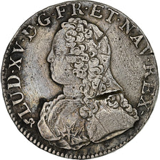 Francia, Louis XV, Ecu, Écu aux branches d'olivier, 1735, Rouen, Plata, BC+