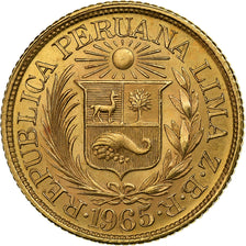 Peru, 1/2 Libra, Pound, 1965, Rare, Gold, AU(55-58), KM:209