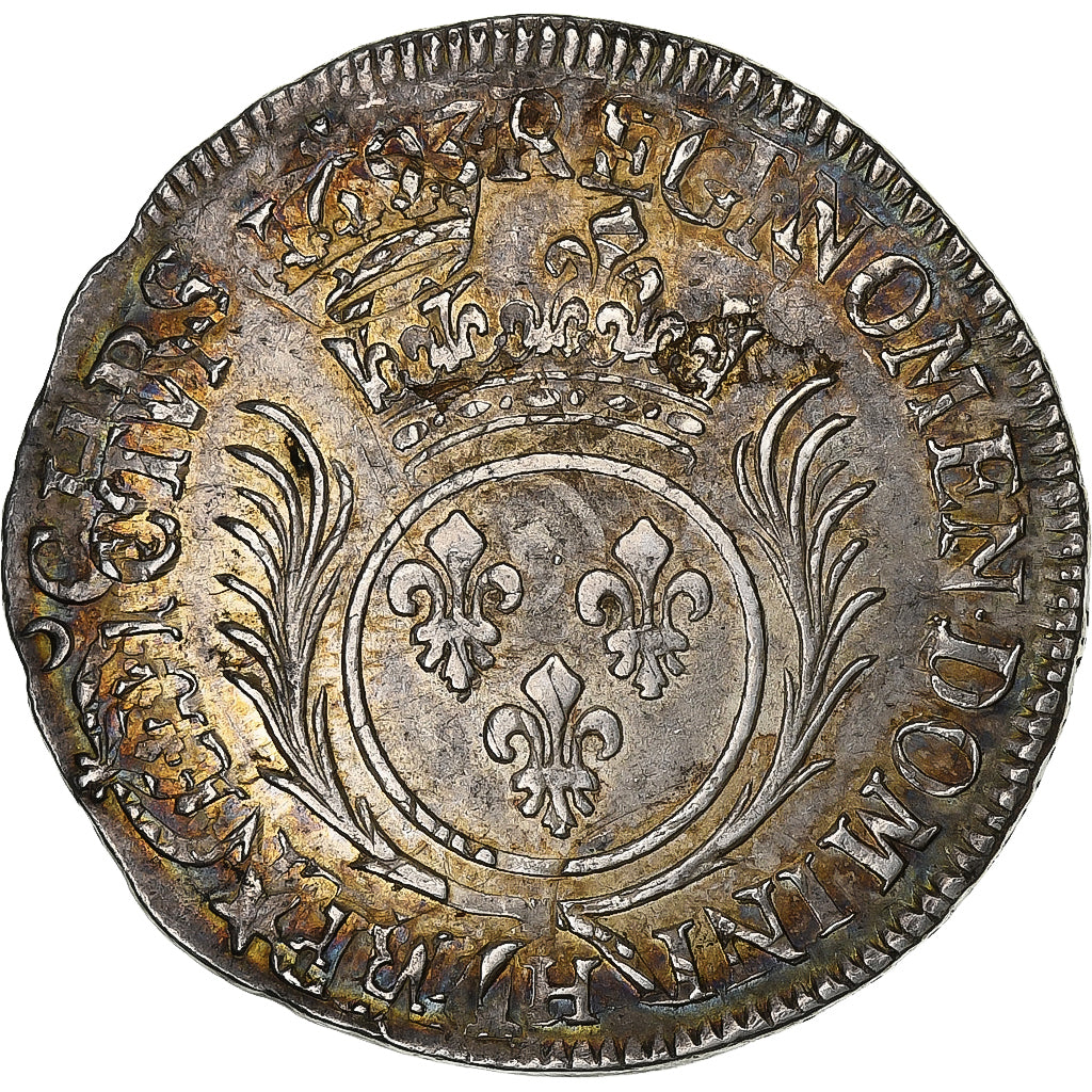 Francia, Louis XIV, 1/2 Ecu, 1/2 Écu aux palmes, 1693, La Rochelle, Plata, BC+