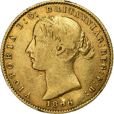 Australia, Victoria, 1/2 Sovereign, 1866, Sydney, Gold, VF(30-35), KM:3