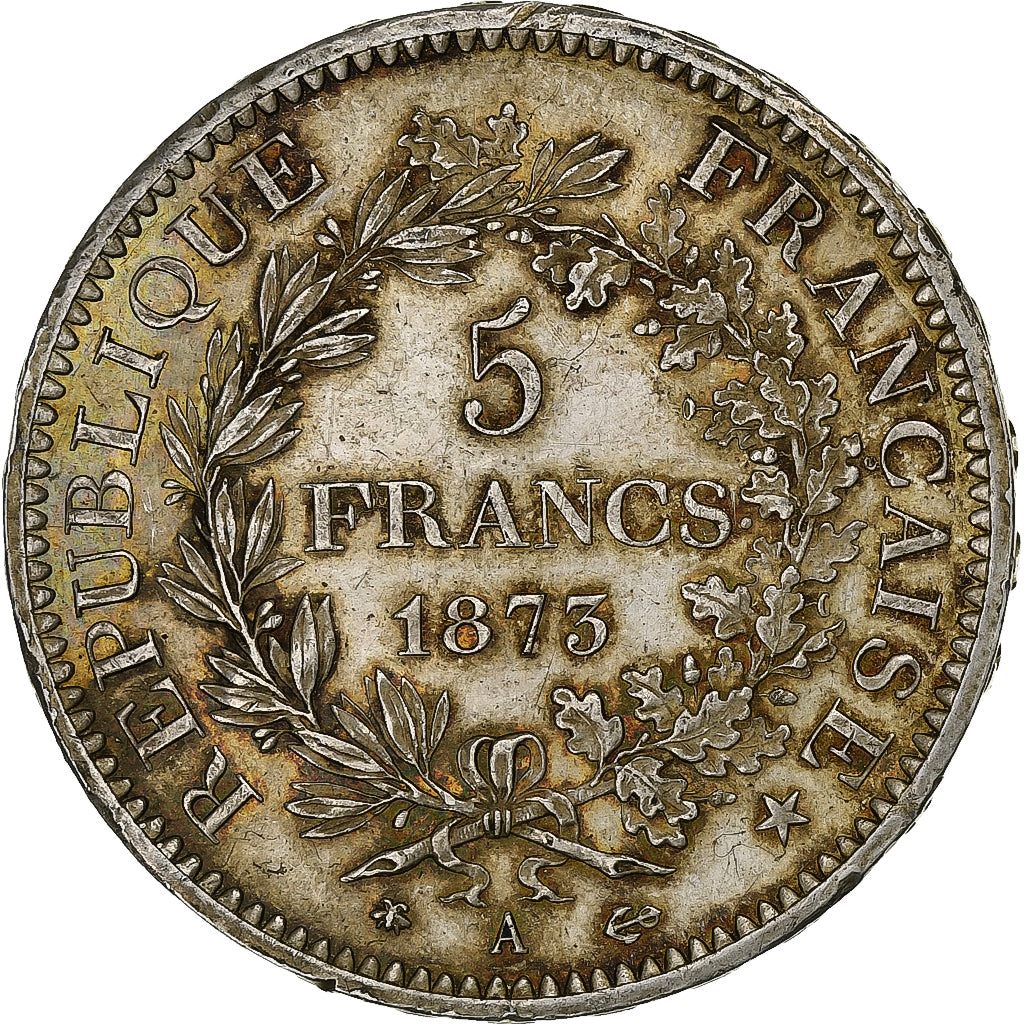 Frankreich, 5 Francs, Hercule, 1873, Paris, Silber, SS+, Gadoury:745a, KM:820.1