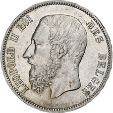 Belgium, Leopold II, 5 Francs, 5 Frank, 1875, Silver, AU(50-53), KM:25