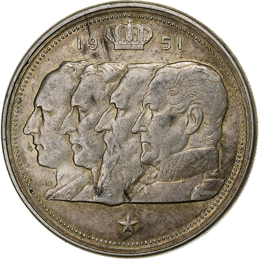 Belgium, Régence Prince Charles, 100 Francs, 100 Frank, 1951, Silver