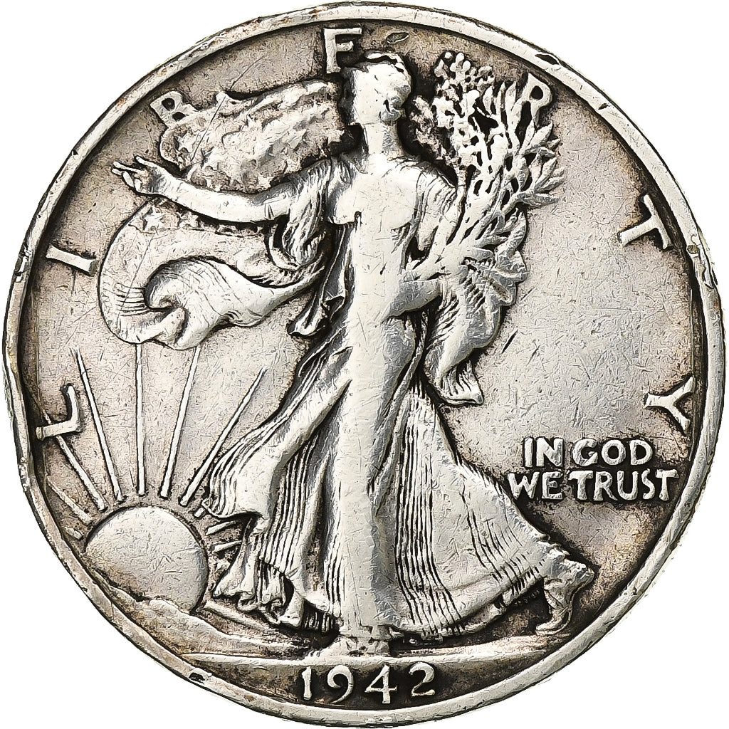 Estados Unidos, Half Dollar, Walking Liberty, 1942, U.S. Mint, Plata, MBC